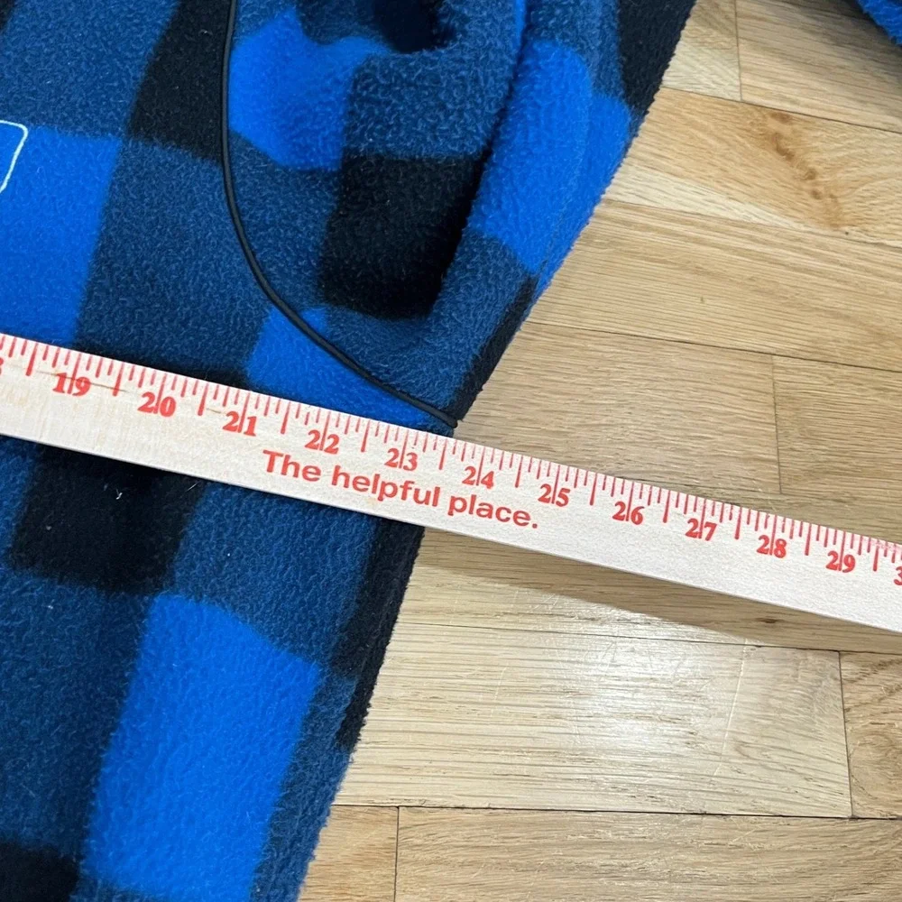 VTG Official Bud Light Plaid Fleece Jacket Zip Blue Black Men's XL Polarfleece